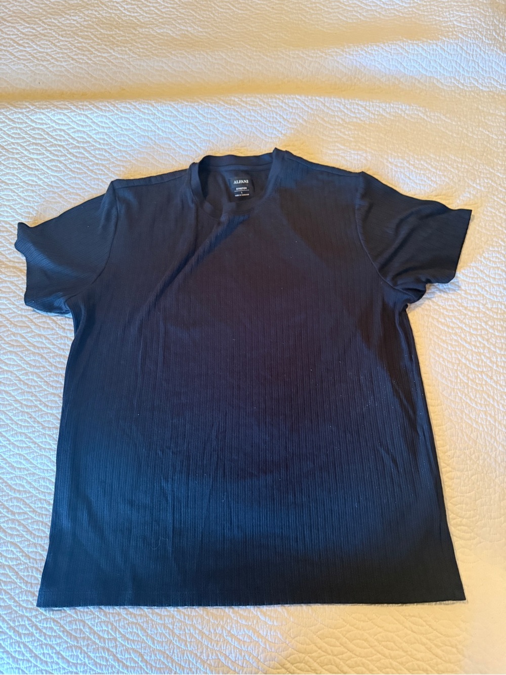 Alfani Men’s Black Ribbed Short Sleeve Crew Tee